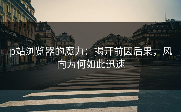 p站浏览器的魔力：揭开前因后果，风向为何如此迅速
