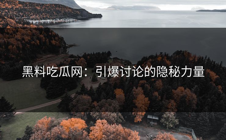 黑料吃瓜网：引爆讨论的隐秘力量