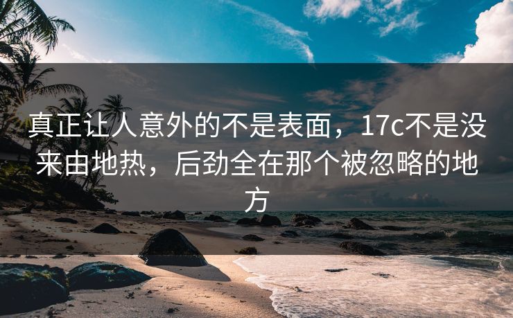 真正让人意外的不是表面，17c不是没来由地热，后劲全在那个被忽略的地方