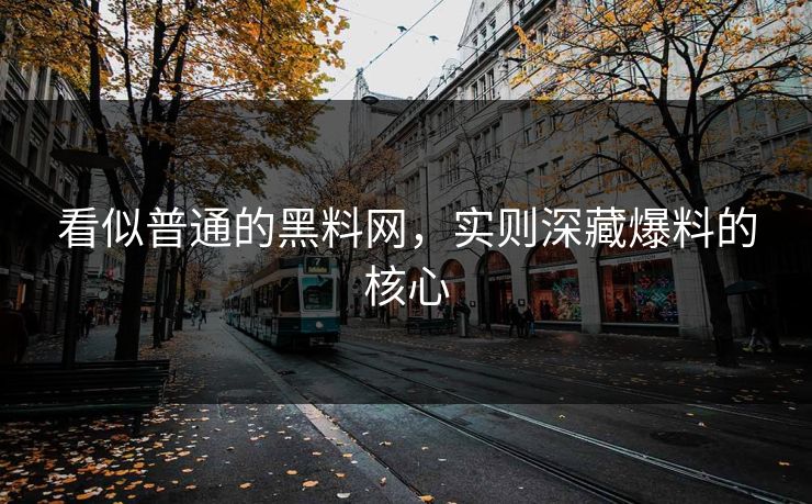 看似普通的黑料网，实则深藏爆料的核心