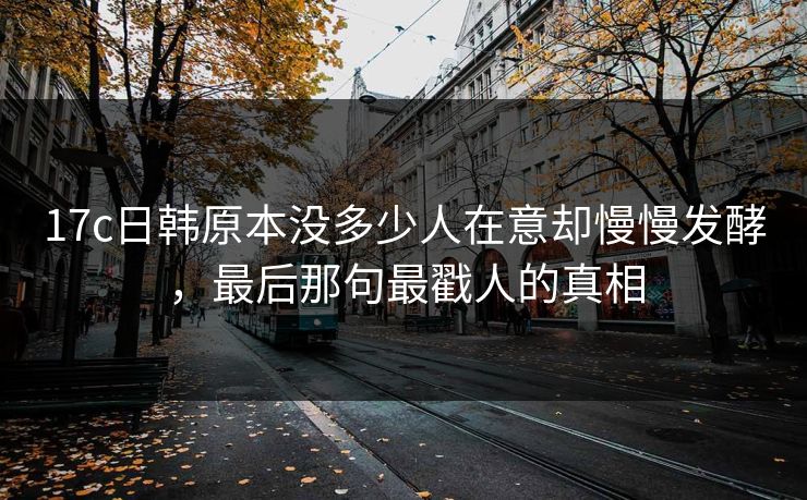 17c日韩原本没多少人在意却慢慢发酵，最后那句最戳人的真相