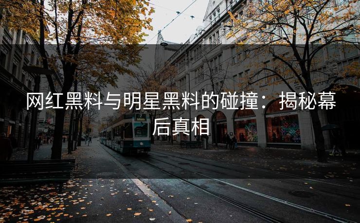 网红黑料与明星黑料的碰撞：揭秘幕后真相